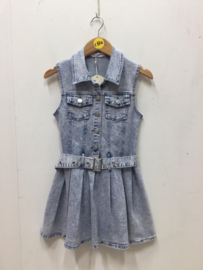 The denim shortsleeves dress - blauw