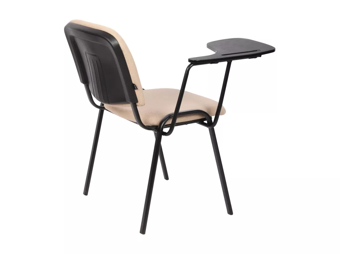 Lot de 4 Chaise de conférence - Tissu & Métal noir mat - Crème - Ken