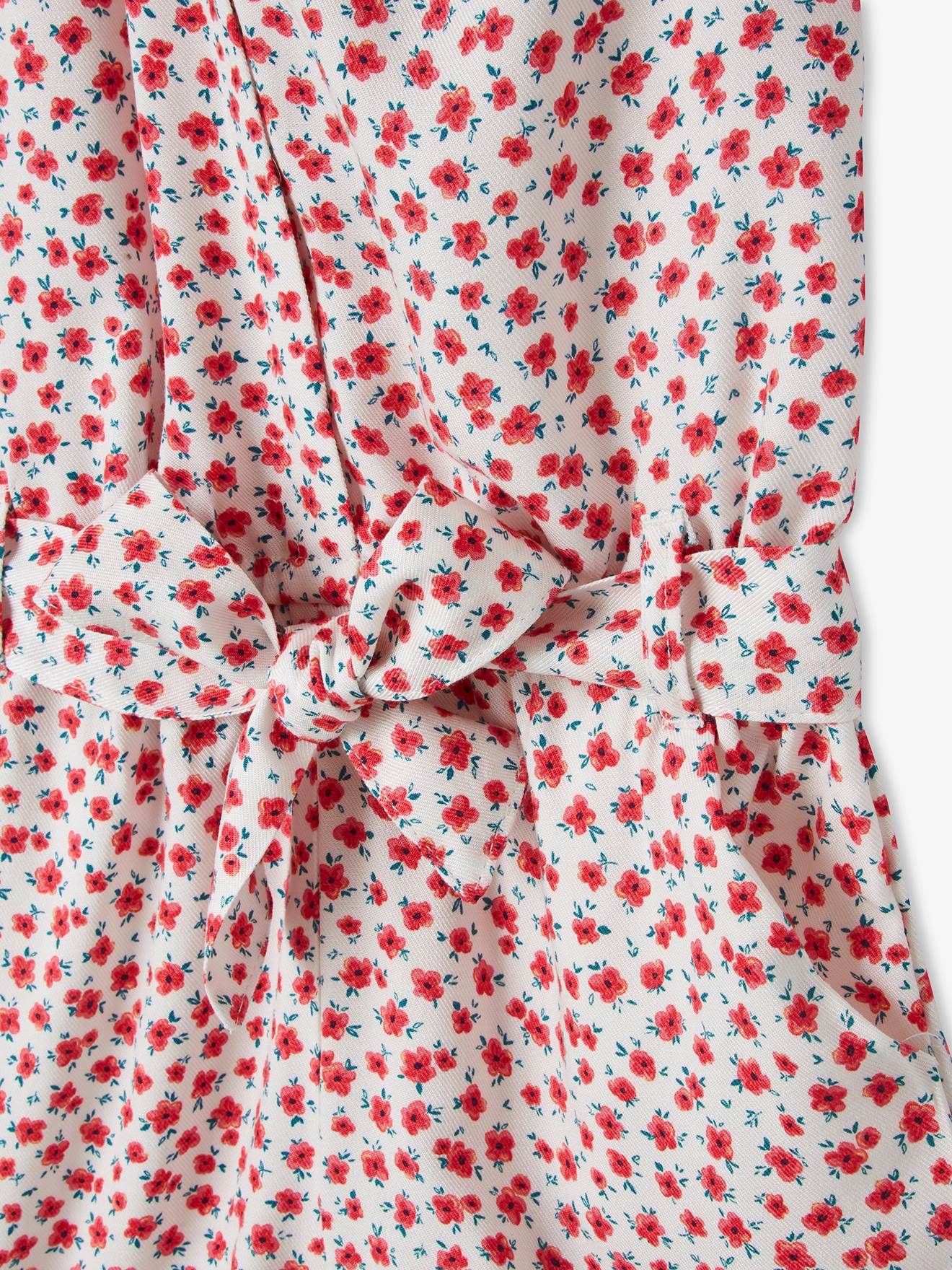 Macacão bege claro estampado com shorts para meninas