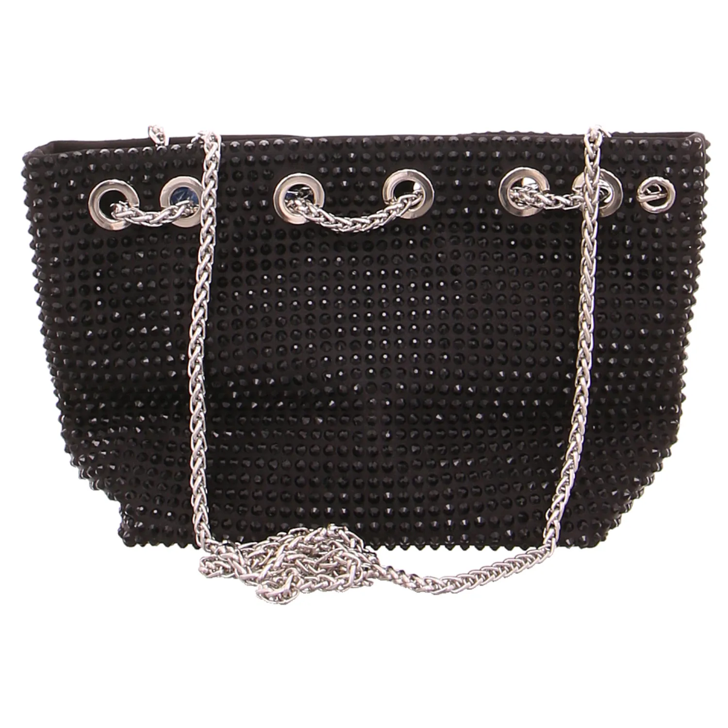 LA STRADA Clutch / Abendtasche Schwarz Textil