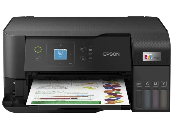 Epson EcoTank ET-2840 - Multifunktionsprinter - farve - blækprinter - ITS - A4 (medie) - op til 15 spm (udskriver) - 100 ark - Wi-Fi, USB - sort