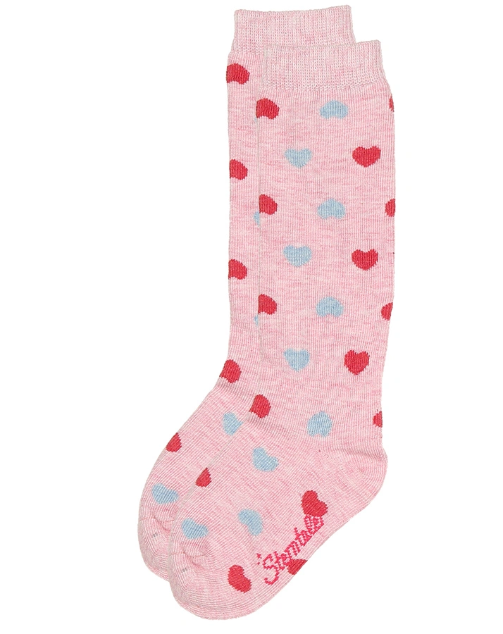 Kniestrümpfe HERZEN 3er-Pack in rosa