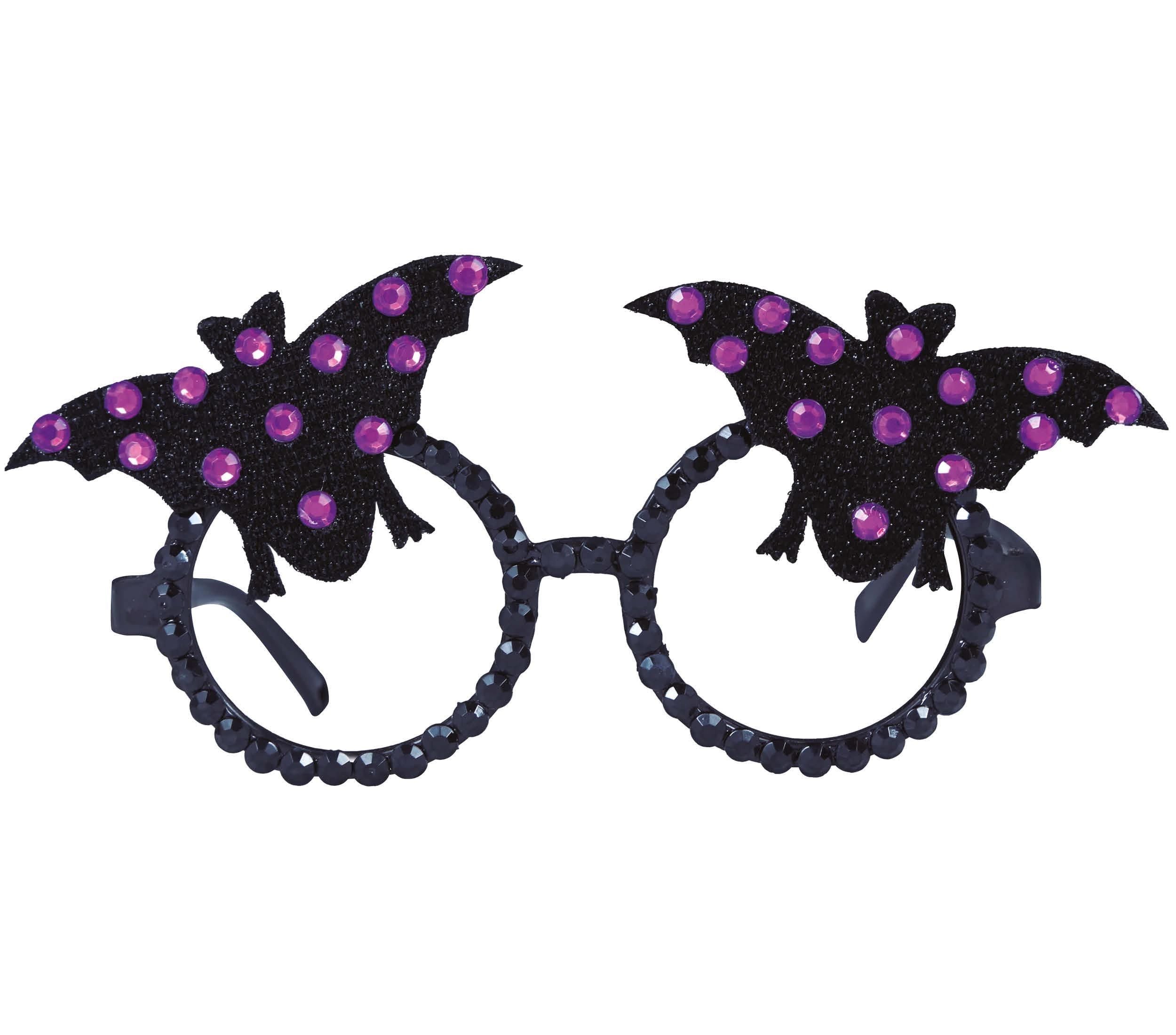 Halloween Bril Vleermuis Glitter