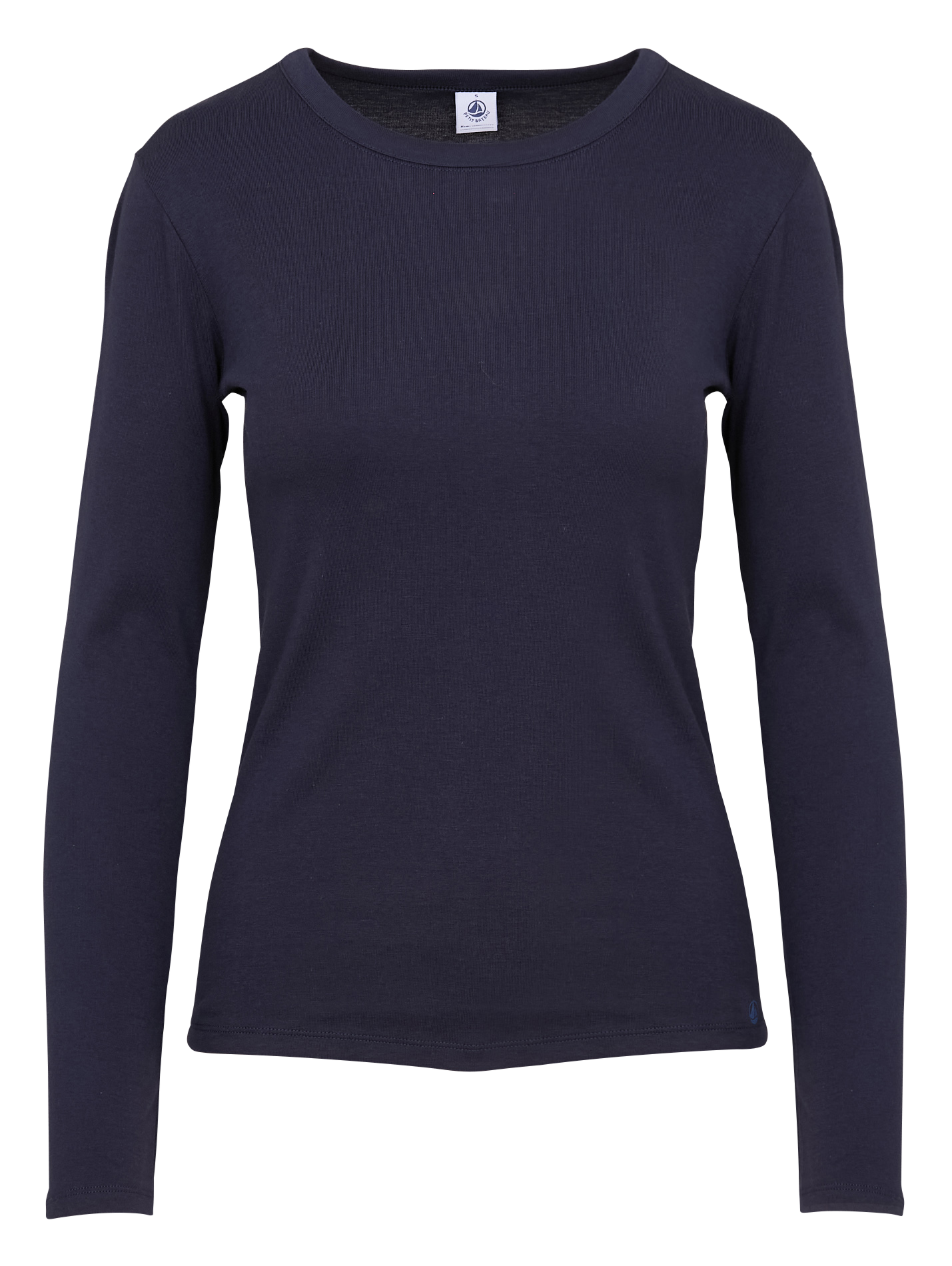 Tee-shirt col rond en coton | Bleu