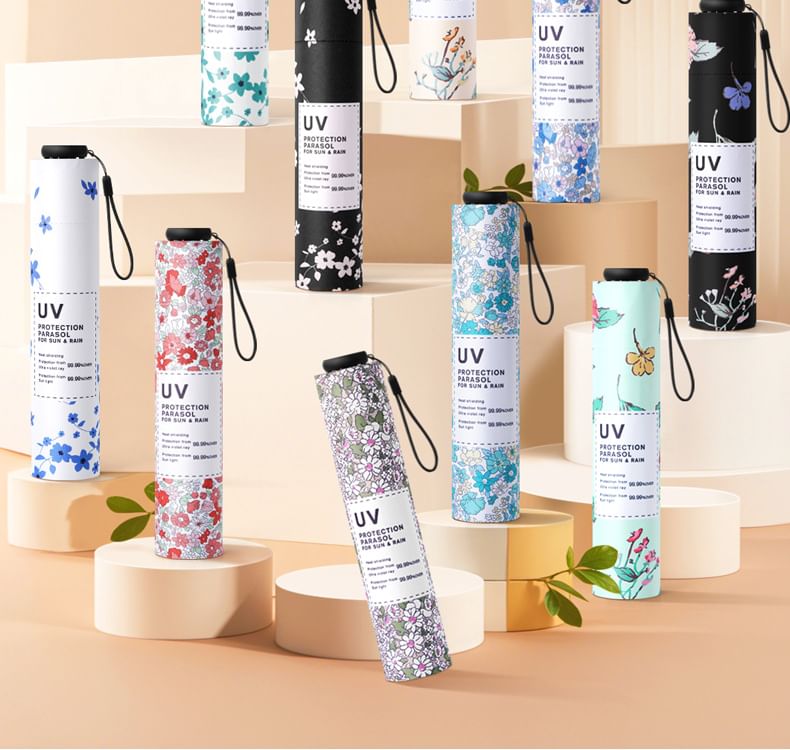 Fenmo - Compacte paraplu met bloemenmotief