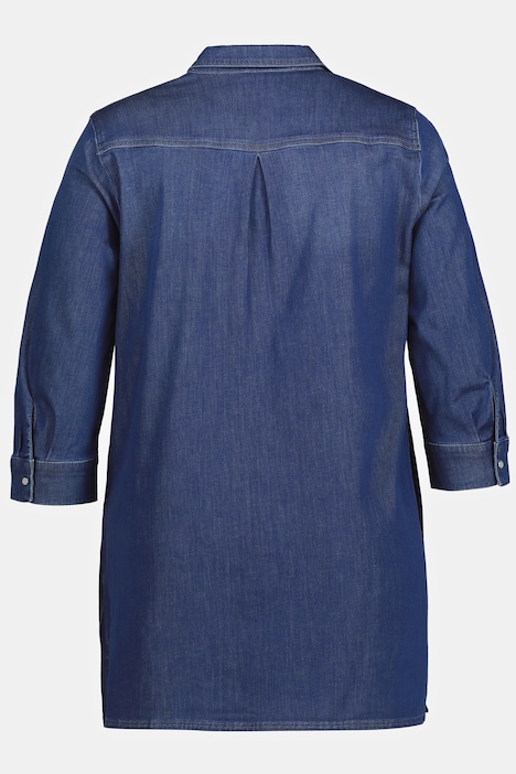 Bellieva-Longbluse, Hemdkragen, Taillenband, Langarm, GOTS