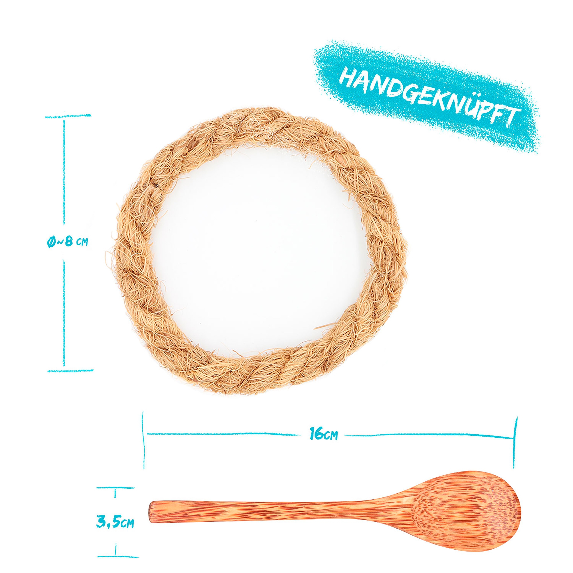 Chinchilla Kokosnussschalen mit Löffel und Halterung 2er-Set