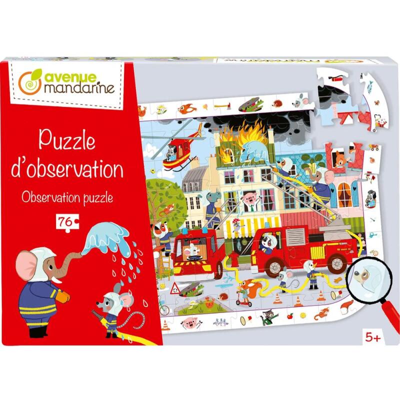 Puzzle d'observation, Pompiers - Rouge
