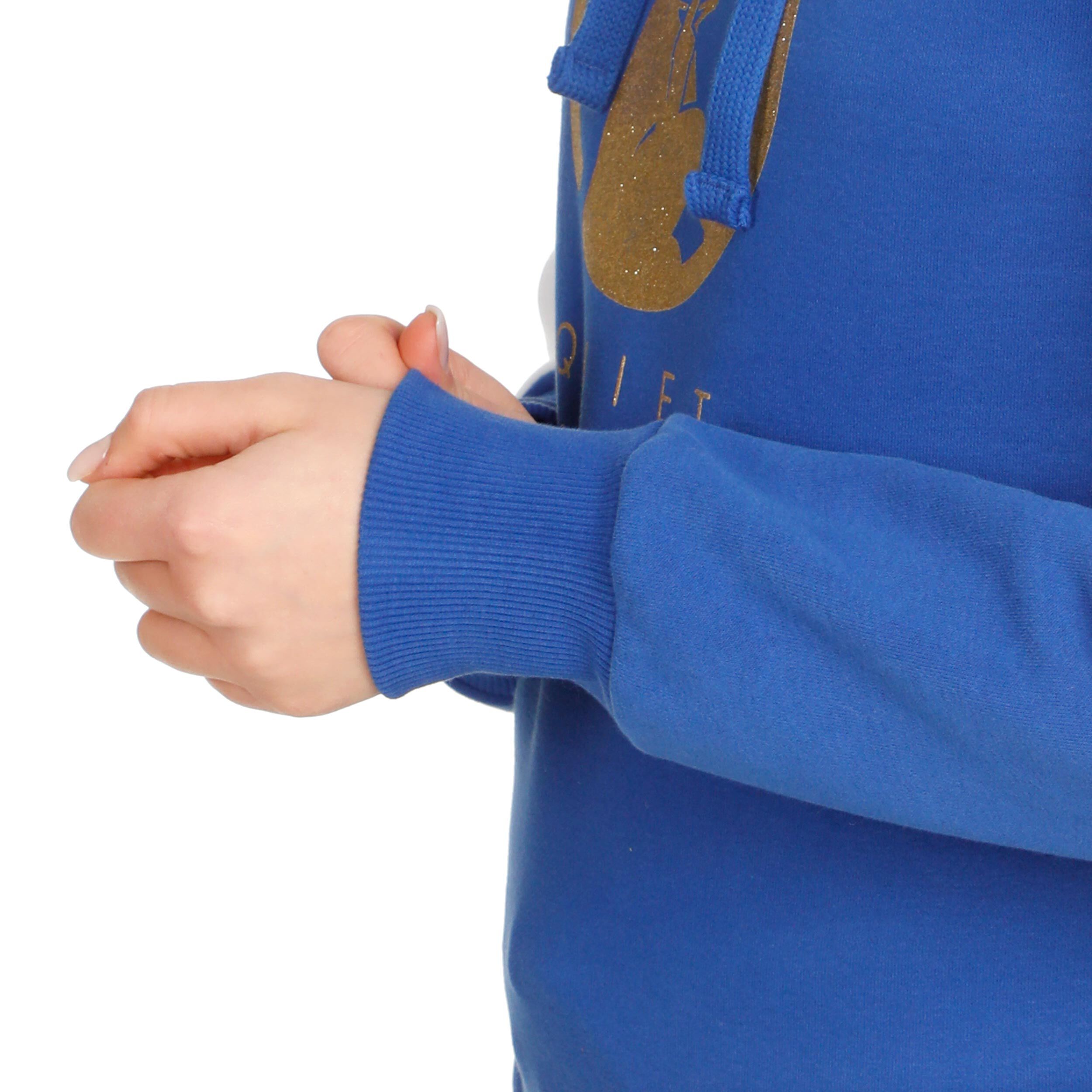 Quiet Please Retro Stripe Sweat À Capuche Femmes - Bleu , Multicouleur