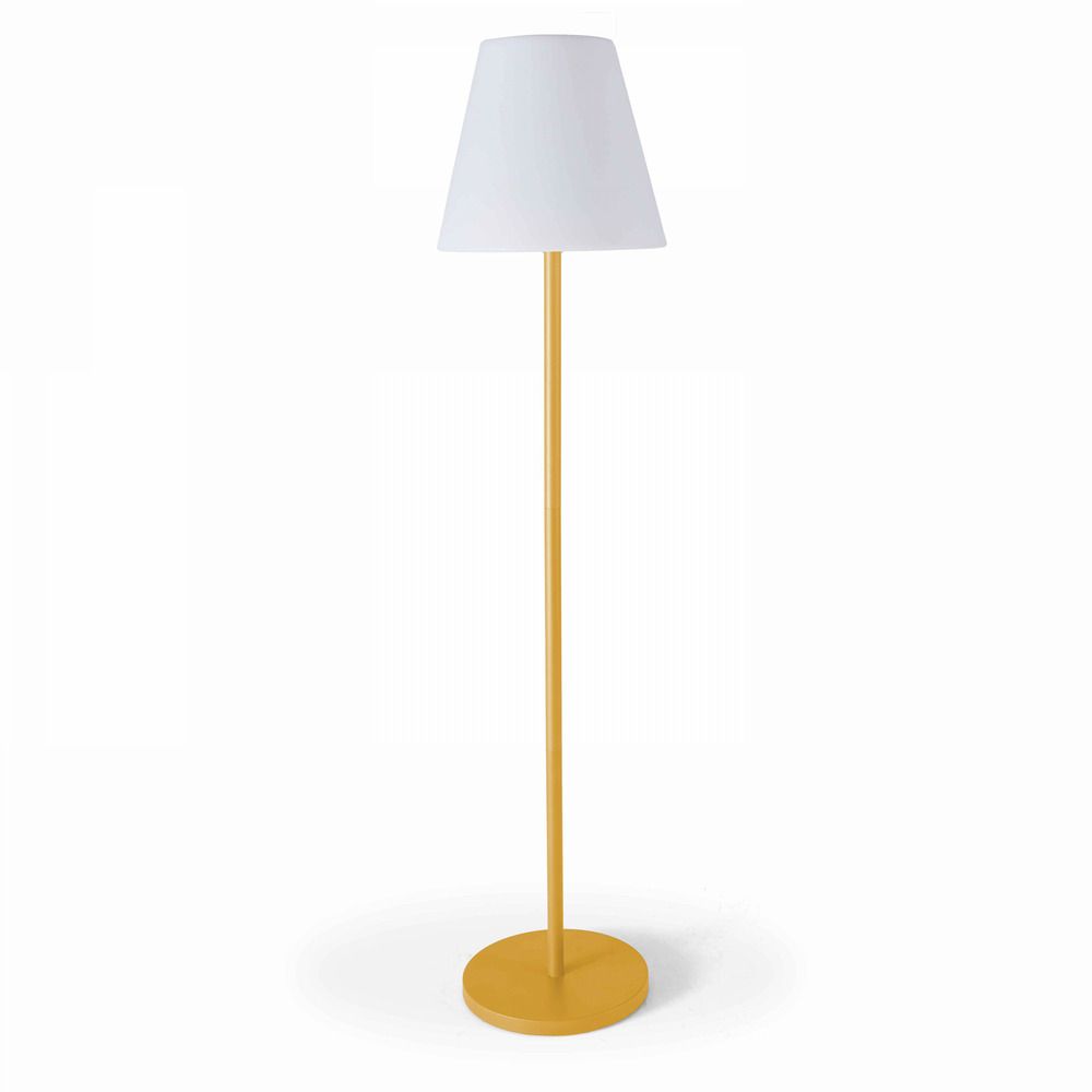 Lampadaire droit à led en acier jaune