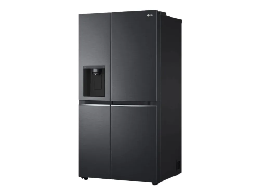 LG GSLV71MCLE - Køleskab/fryser - side-by-side med vanddispenser, isdispenser - Wi-Fi - bredde: 91.3 cm - dybde: 73.5 cm - højde: 179 cm - 635 liter - Klasse E - matsort stål