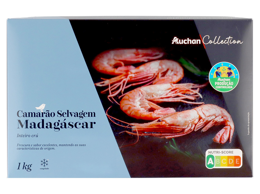 CAMARÃO SELVAGEM MADAGÁSCAR AUCHAN CULTIVAMOS O BOM 20/30 CONGELADO KG