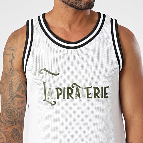 Débardeur Pirate 10 Blanc Vert Kaki