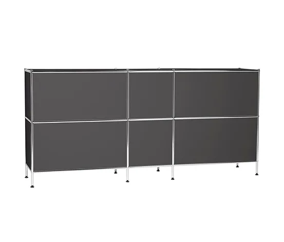 Sideboard Metall »CN3« groß mit 6 Klappenfächern, grau