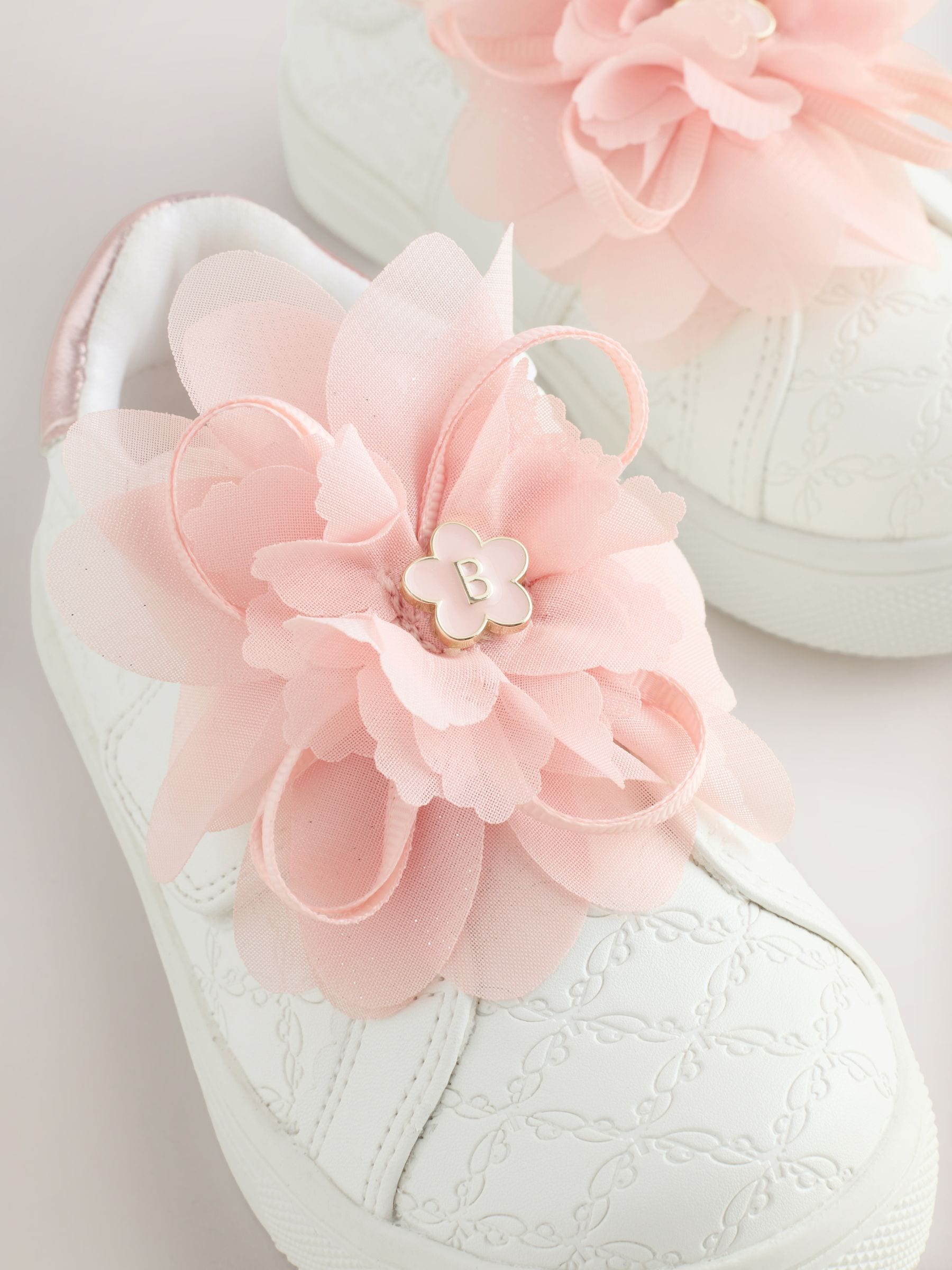 Off White - Baker by Ted Baker Girls Organza Corsage Trainers