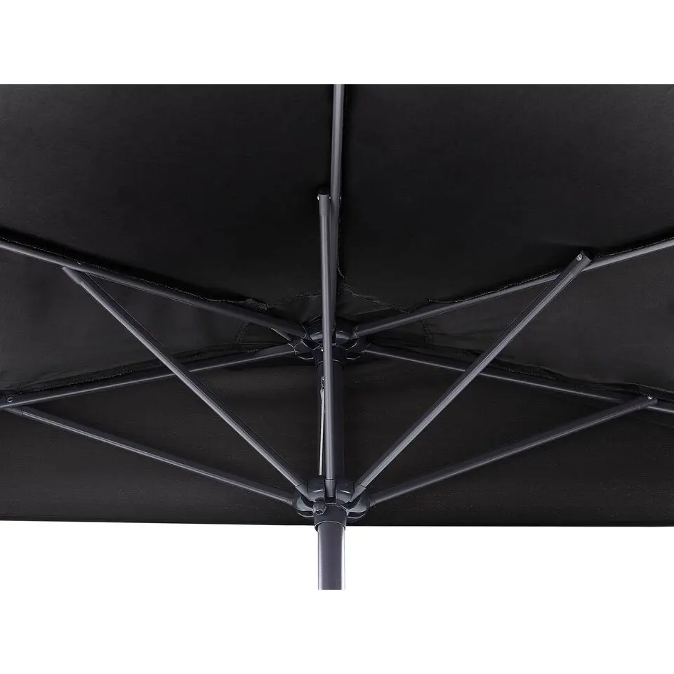 GALATI - Halfronde parasol - Zwart - 270 cm - Polyester