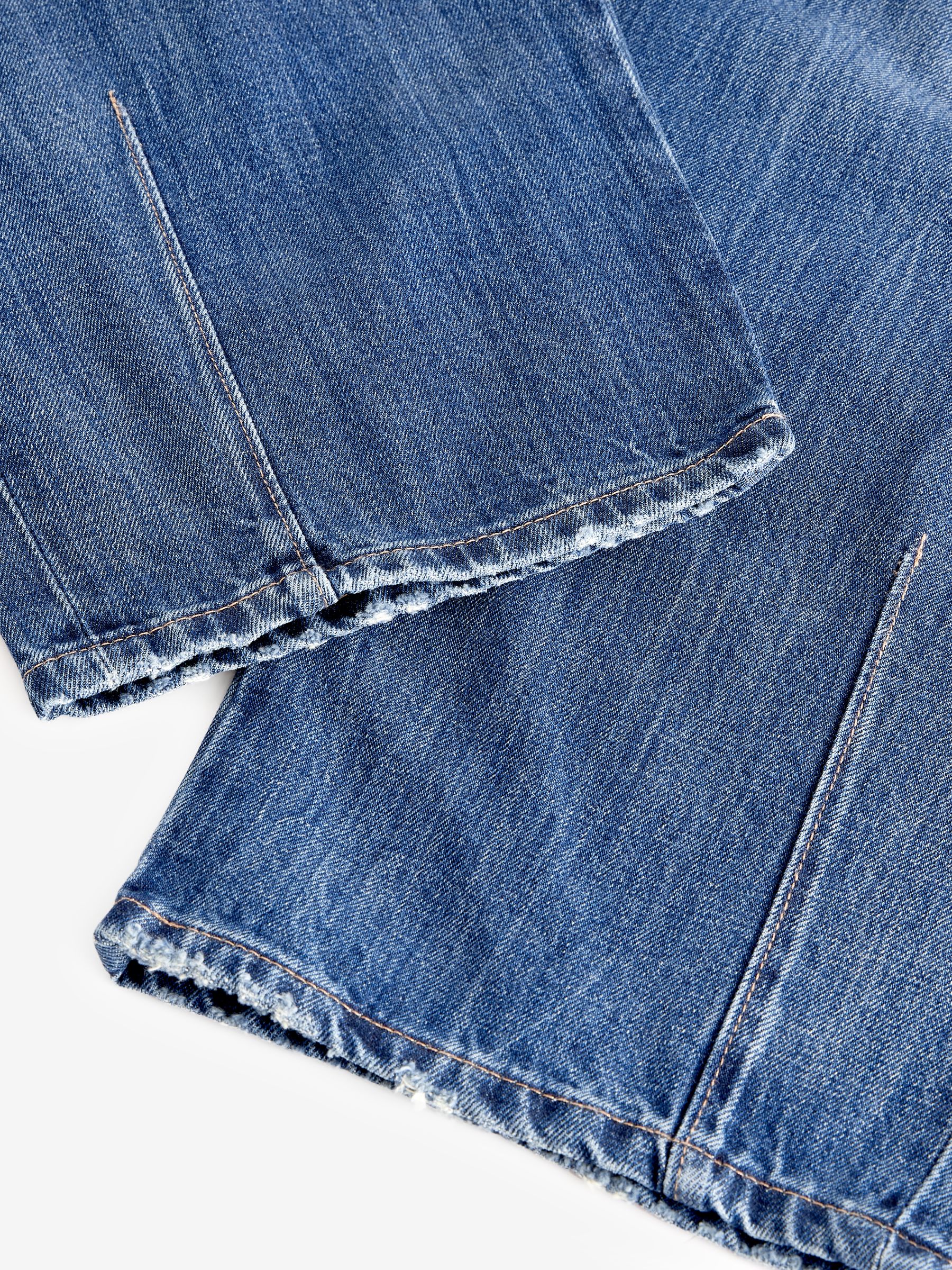 Donkerblauw - Darted Knee Barrel 100% Katoenen Jeans