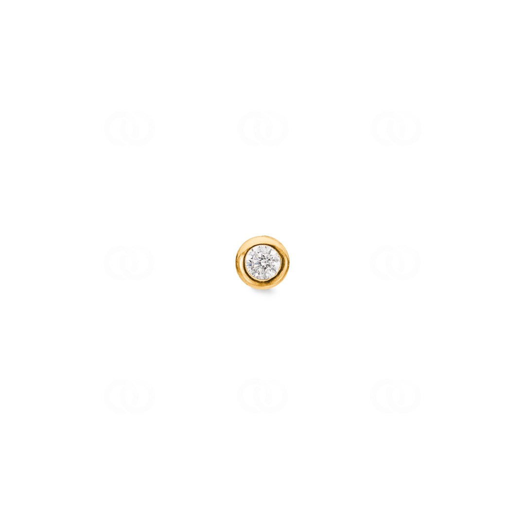 Nasenpiercing Winkel 750/18 K Gelbgold mit Zirkonia