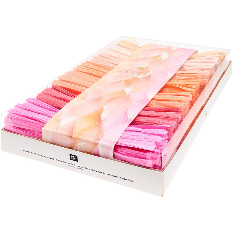 Rico Design Girlanden Blüten Mix, 7 Stück, pink/orange