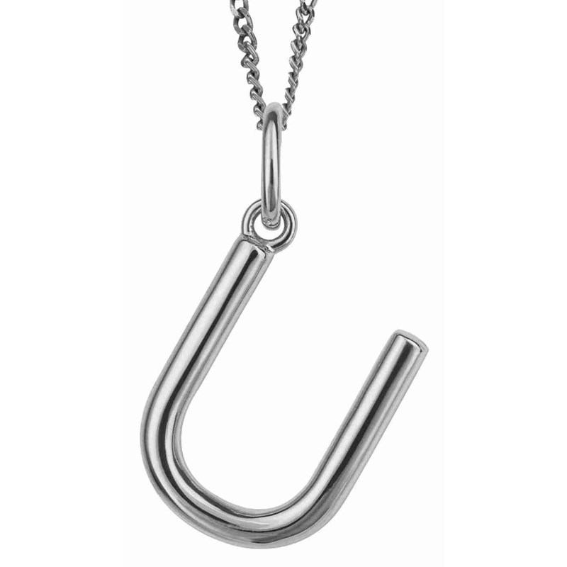 Collier lettre U en argent 925