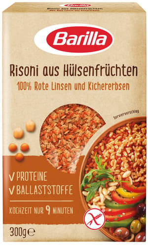 Barilla Risoni Rote Linsen und Kichererbsen glutenfrei