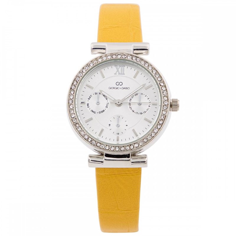 Montre Femme GIORGIO bracelet Cuir Jaune