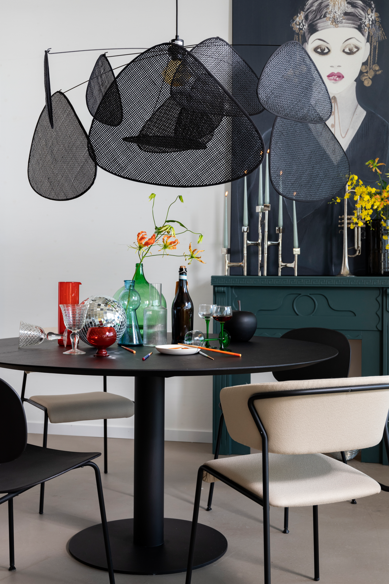 Eettafel Colon Ø140 eiken choco
