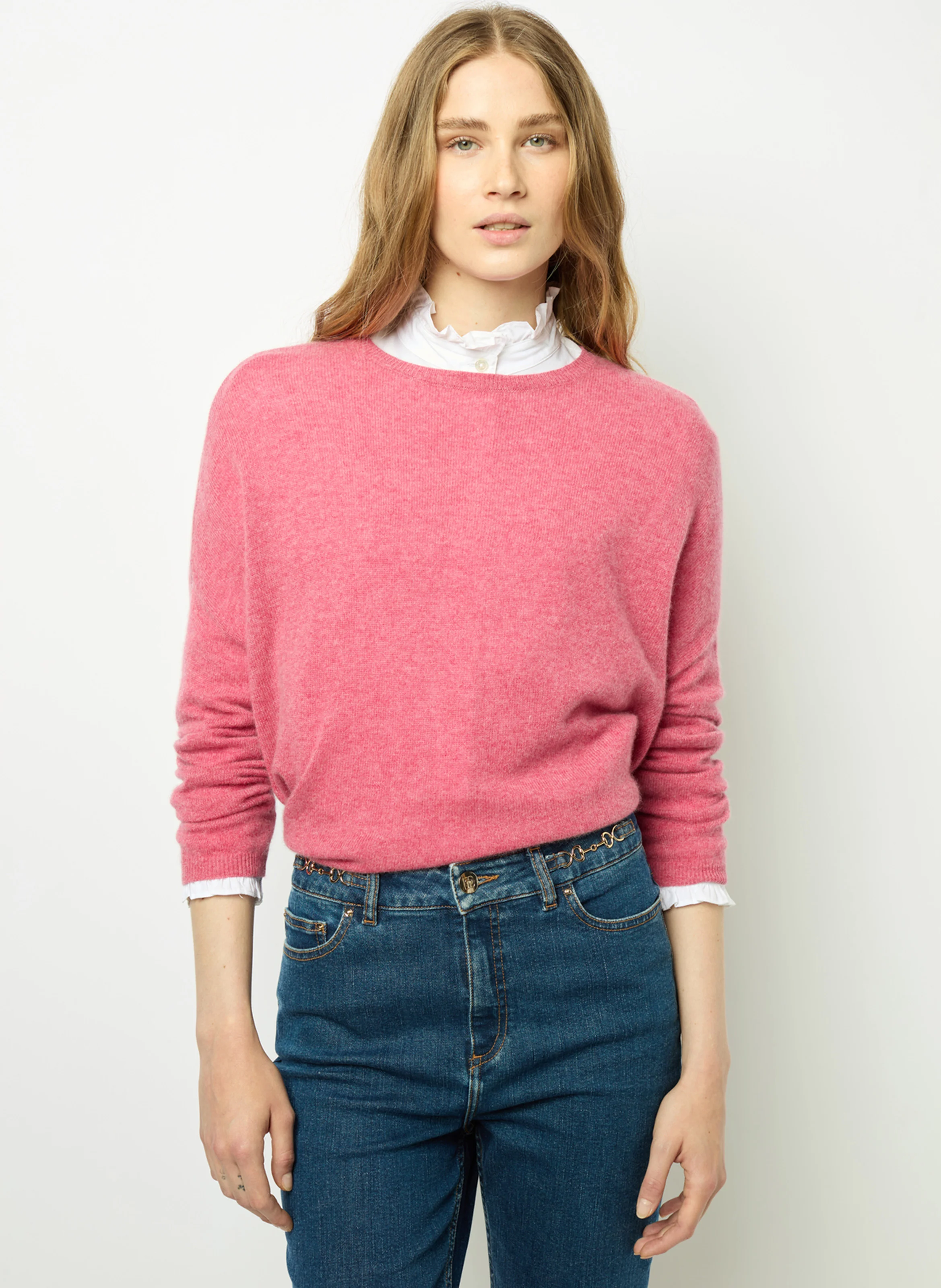JAZMINE - Pull col rond en cachemire | Rose