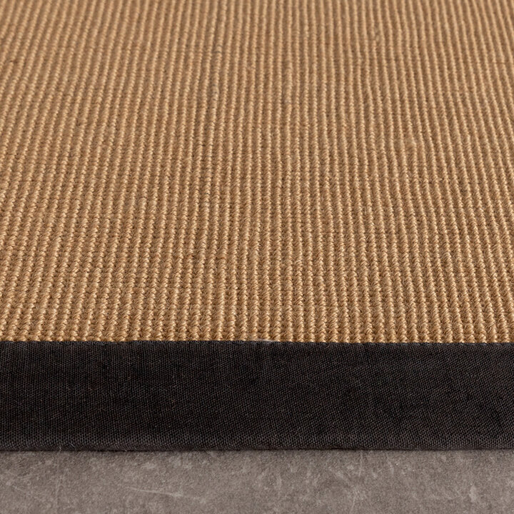 Sisal vloerkleed - Tulum Border Zwart