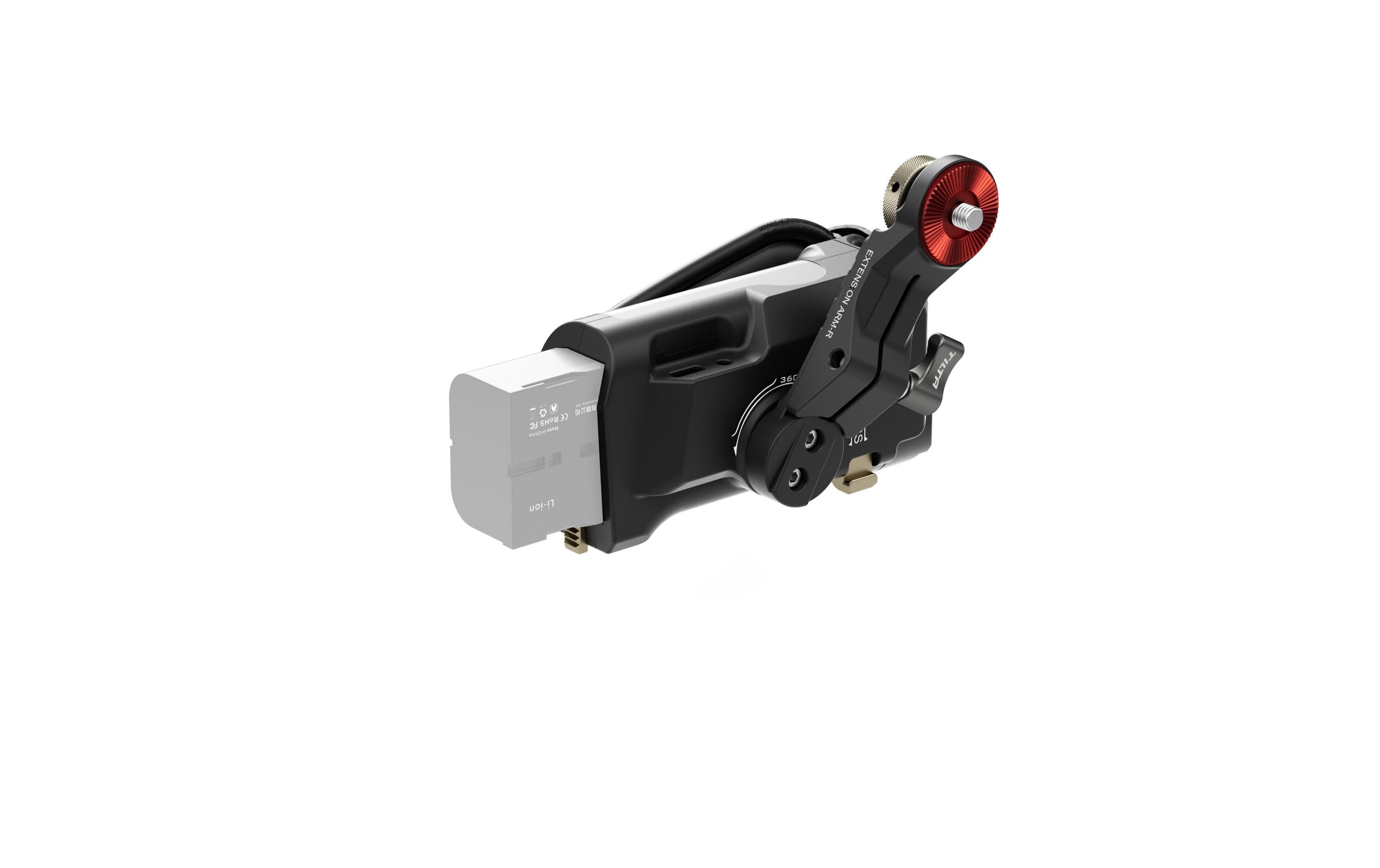 Left Side Advanced Power Handle with R/S Type V - Schwarz<br>Wird an der linken Seite der Tiltaing-Kamerakäfige befestigt