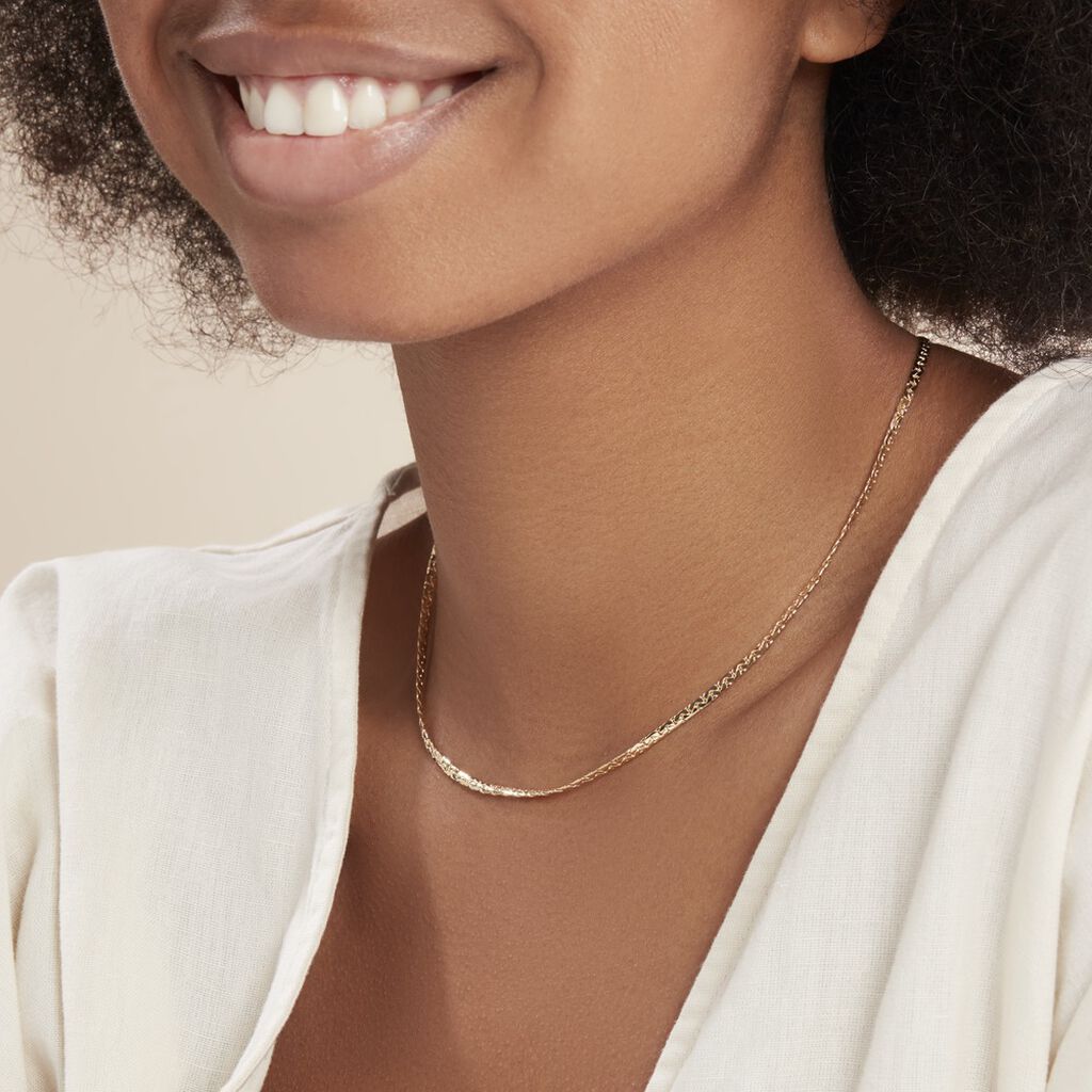 Collier Ivy Maille Haricot Or Jaune