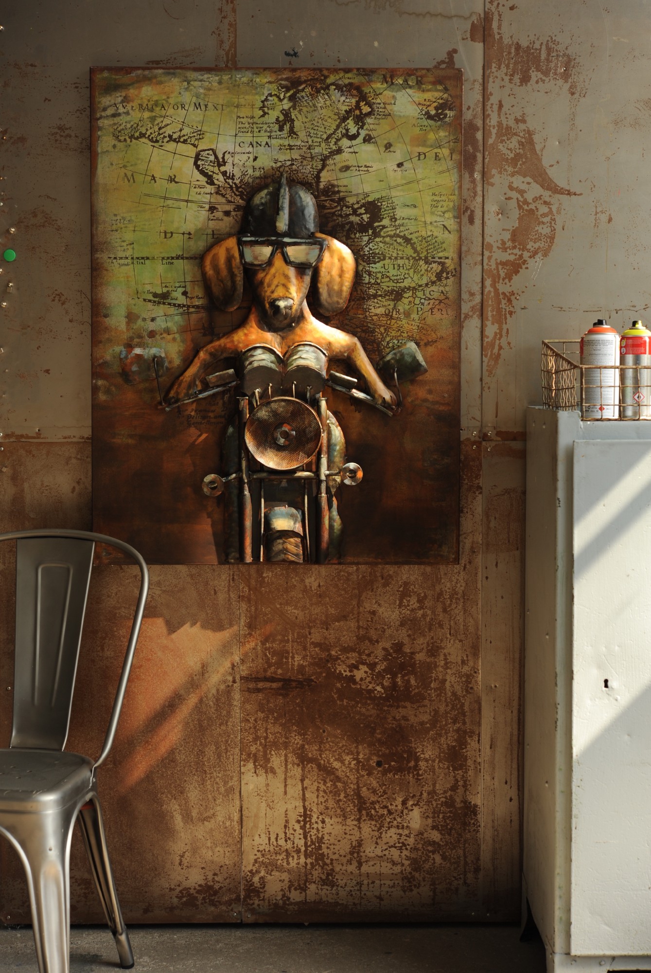 3D-Wandbild 'Hell-Rider' Metall, schwarz, braun, T 7 cm, B 75 cm, H 100 cm von fischer's lagerhaus