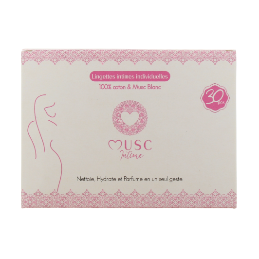 Musc Intime Lingettes intimes parfumées - 100% coton biodégradable