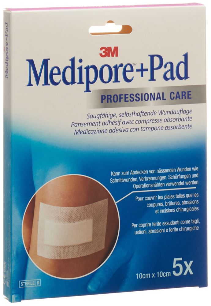 MEDIPORE 10x10cm Wundkissen 5x5.5cm 5 Stk<br>5 Stück, 10x10cm, Wundkissen 5x5.5cm