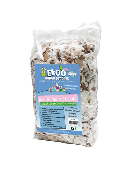 Ekoo Bedding Nest & Animal Dream - Kooi Accessoire - 20 l Wit Bruin