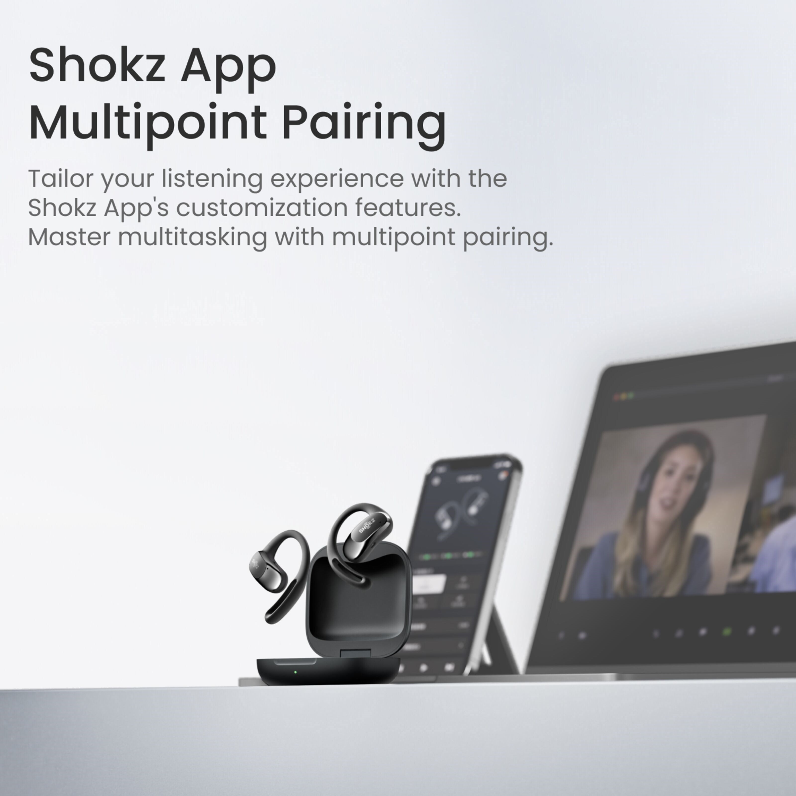 Shokz OpenFit Air Trådløse hodetelefoner Svart