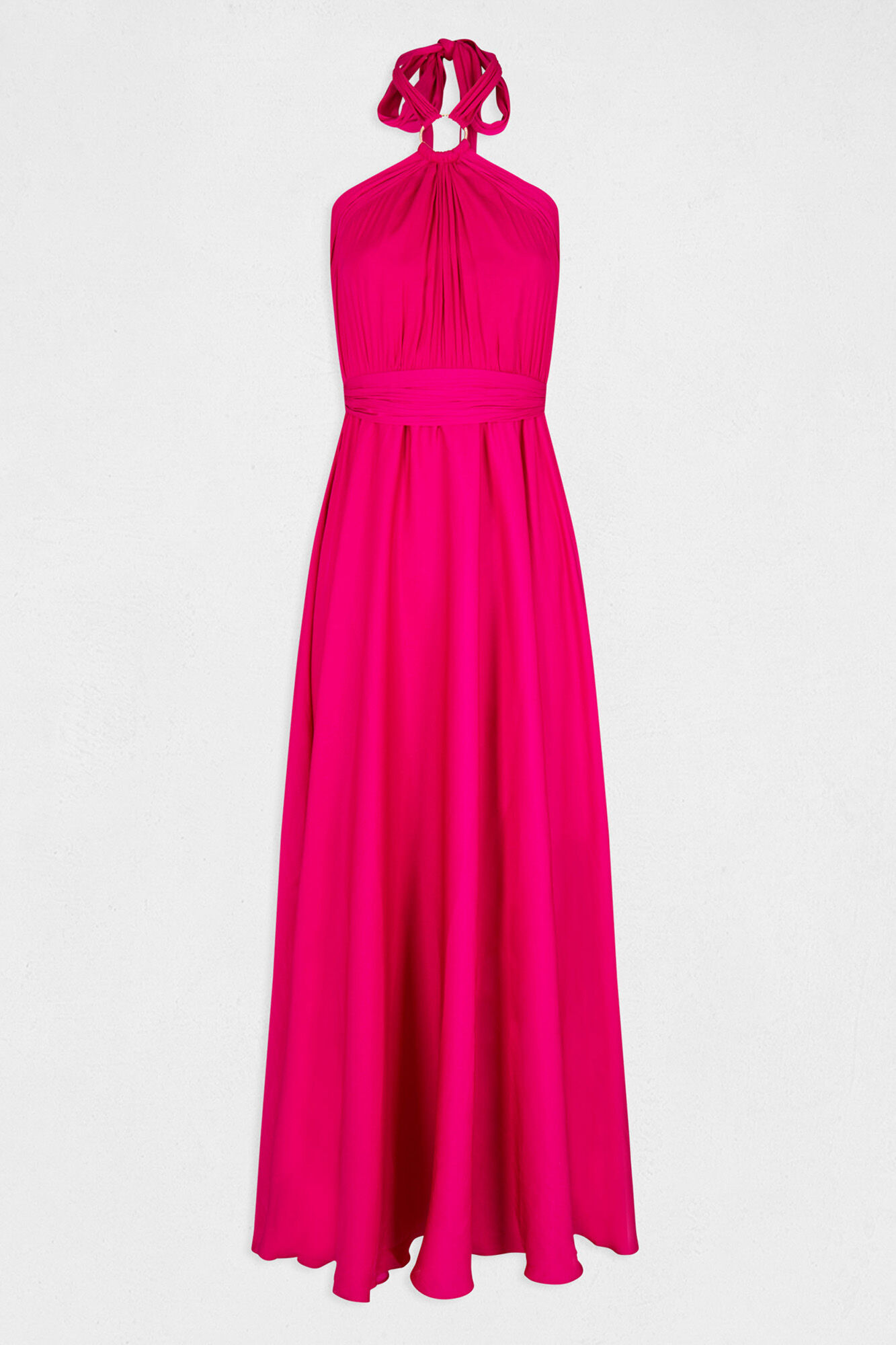 Vestido longo sem mangas - Fúcsia