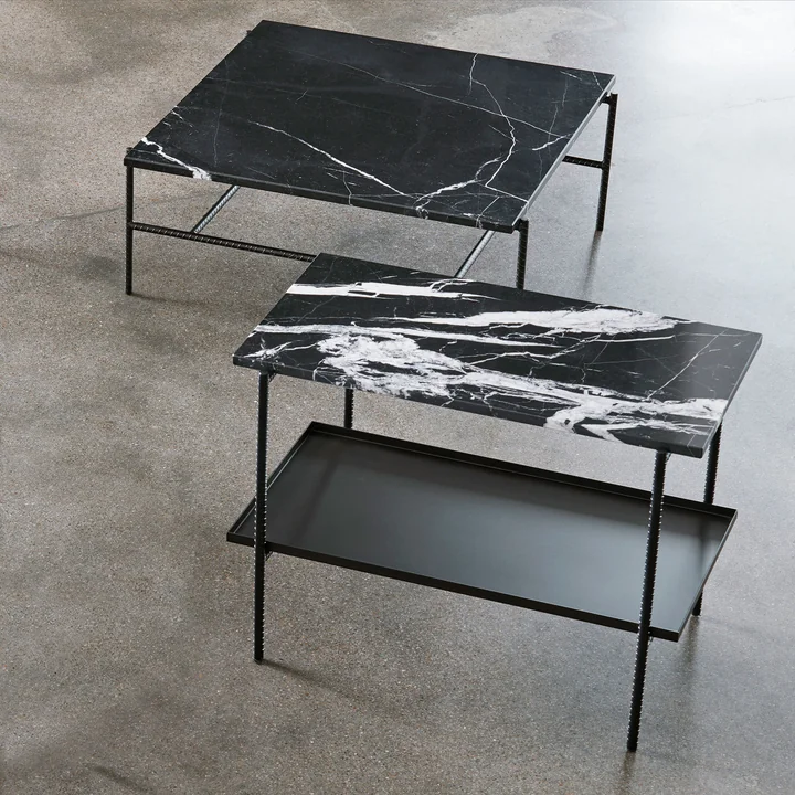 HAY - Rebar Coffee Table, 80 x 84 cm, Marmor / schwarz