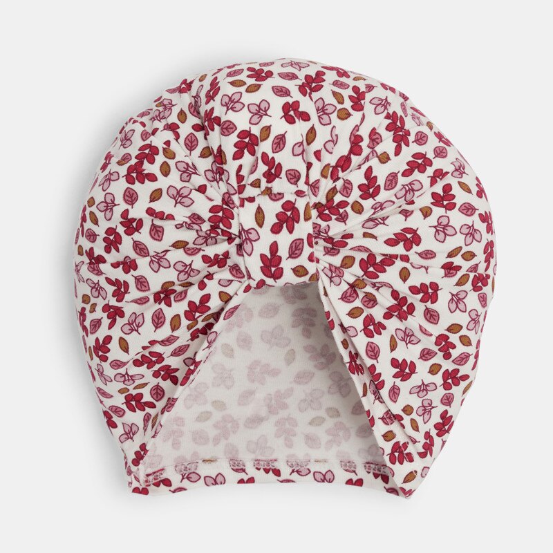 Bonnet turban fleuri rose bébé fille Rose