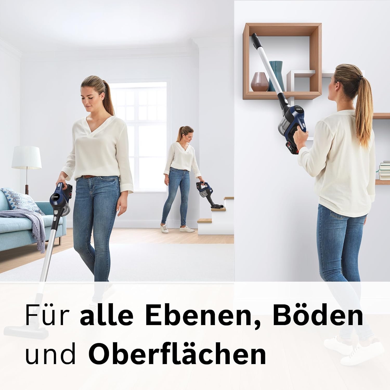 Bosch Akku-Staubsauger Unlimited 6 BBS611PCK, kabelloser Handstaubsauger, beutellos, leicht, Hygiene-Filter, 10 Jahre Motorgarantie, hohe Saugleistung, Lange Laufzeit, alle Bodenarten, blau