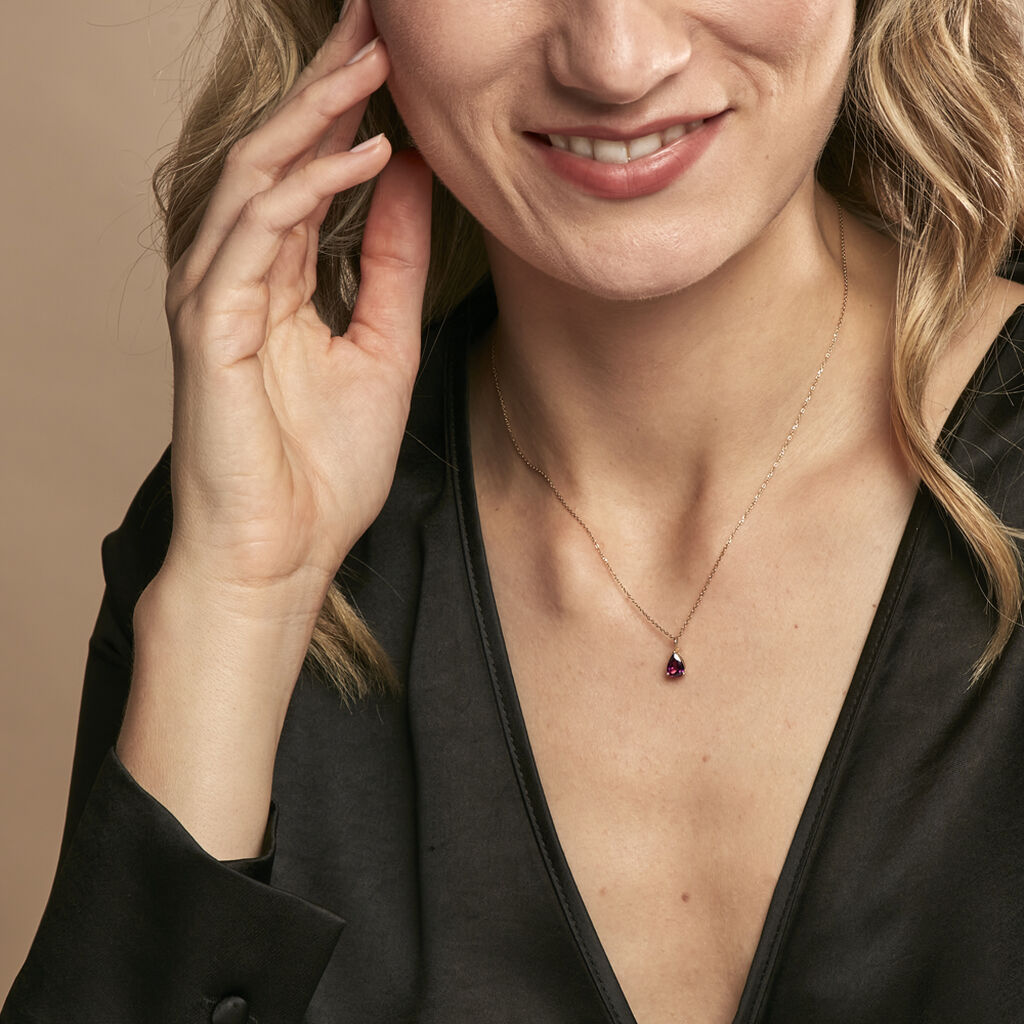 Collier Rhodolite Fever Or Jaune Rhodolite