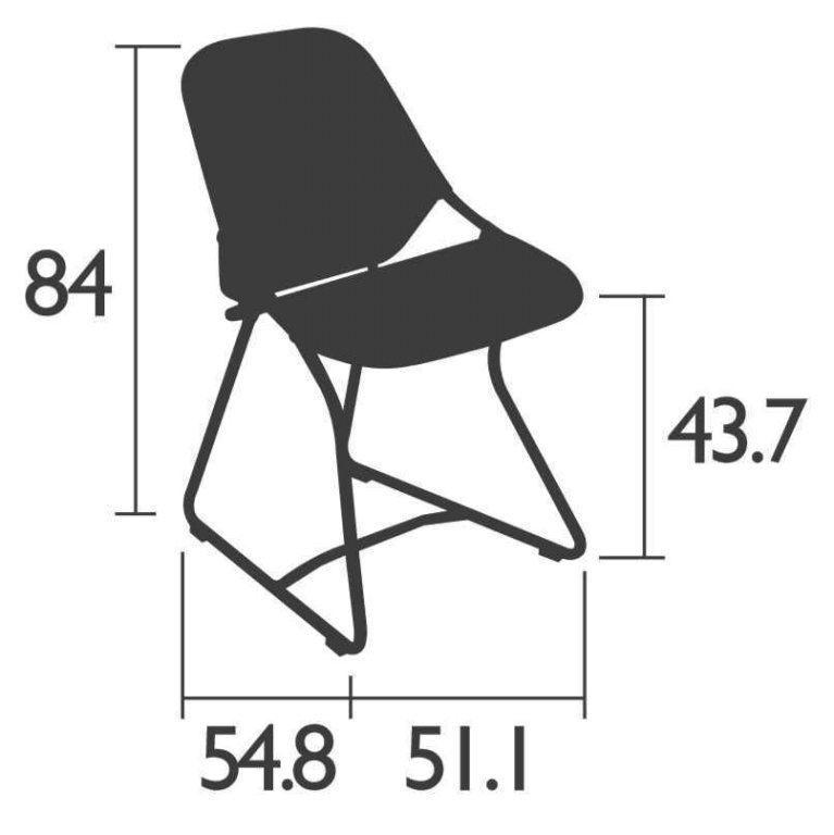 Fermob Sixties tuinstoel onderstel Cotton White, zitting Cotton White