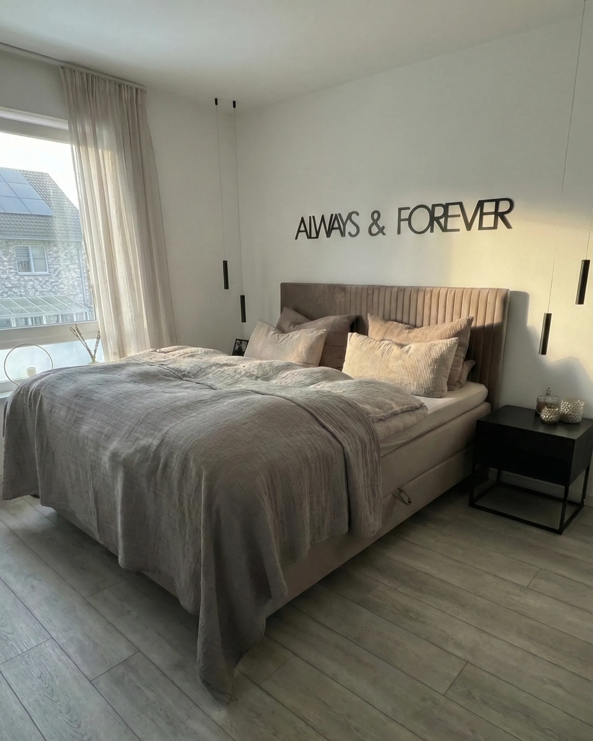 Boxspring met opbergruimte Stof OFFICER 180 x 200 cm Taupe