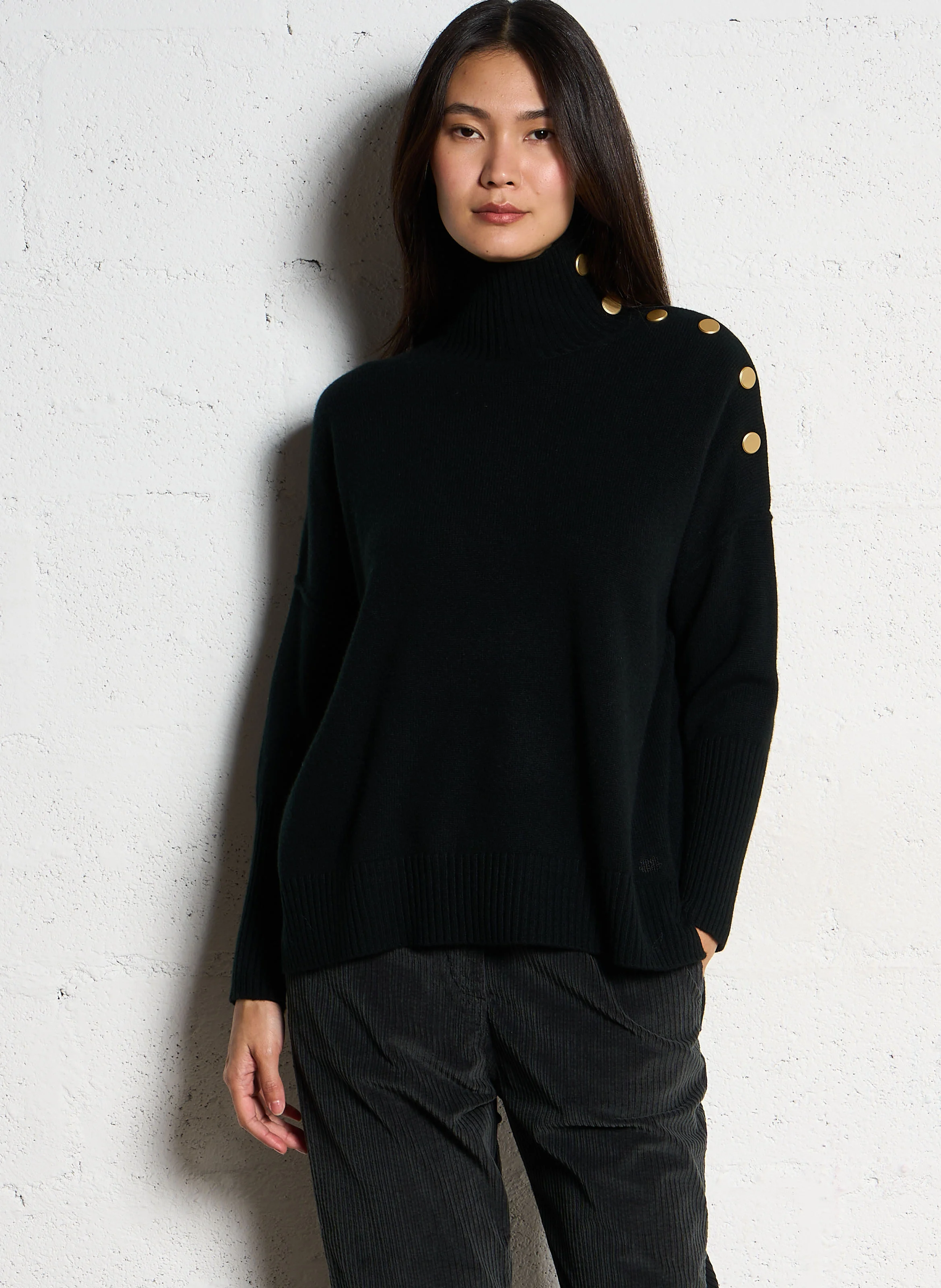 PINKO - Pull à col montant en cachemire | Noir