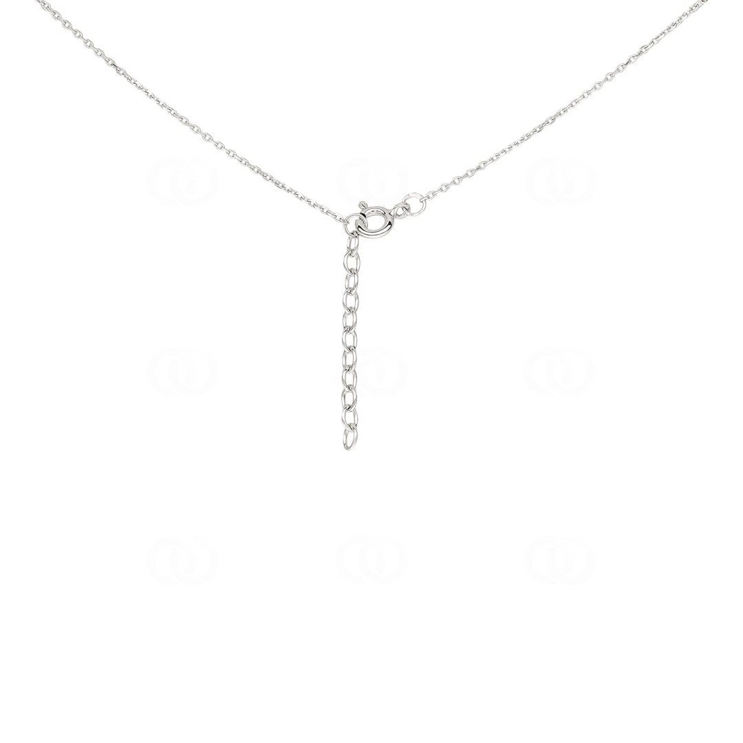 Collier 925 Silber rhodiniert Trilogie mit Zirkonia rund 43cm
