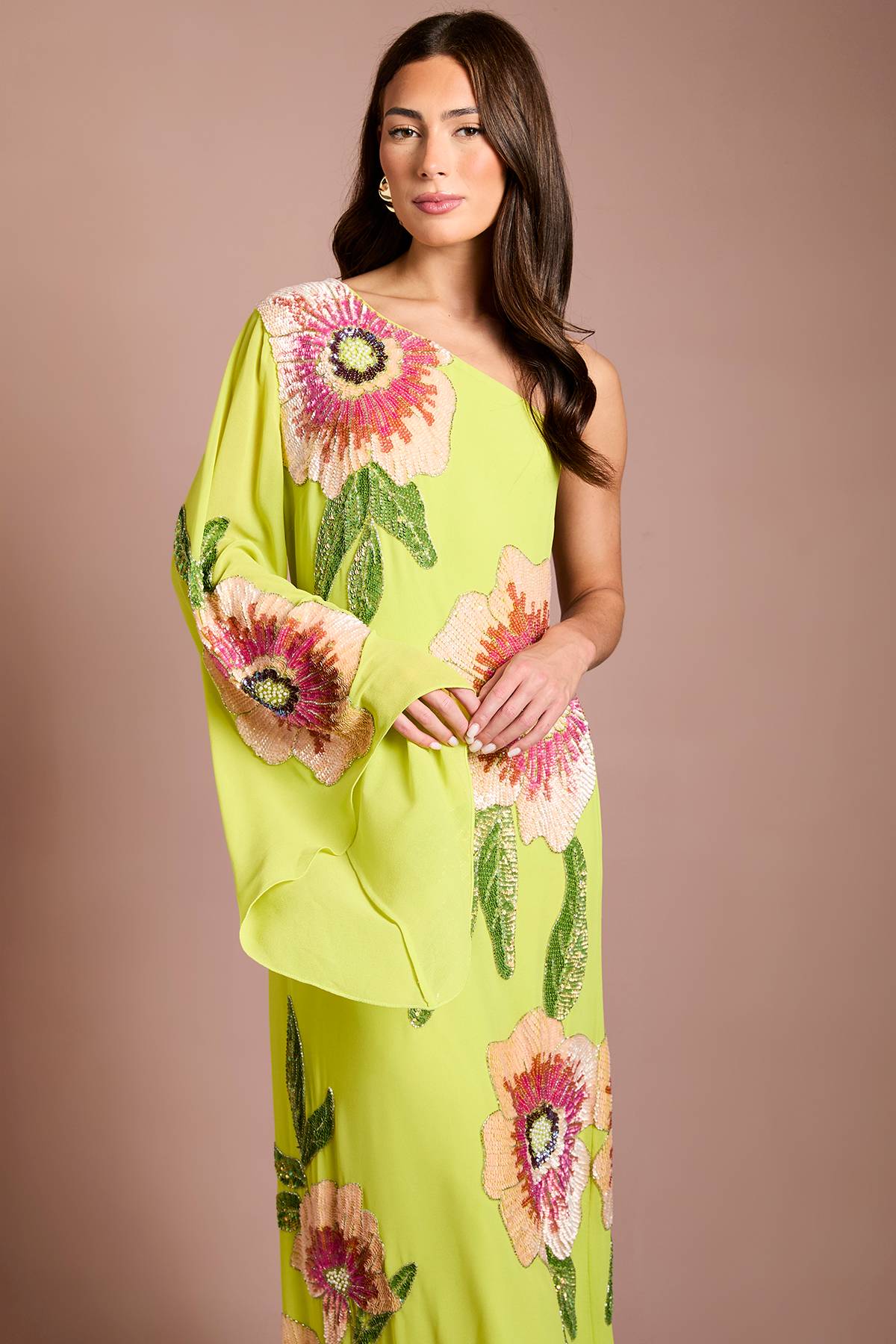 Coast Robe Longue Coast Muse À Une Épaule Ornée De Motifs Floraux