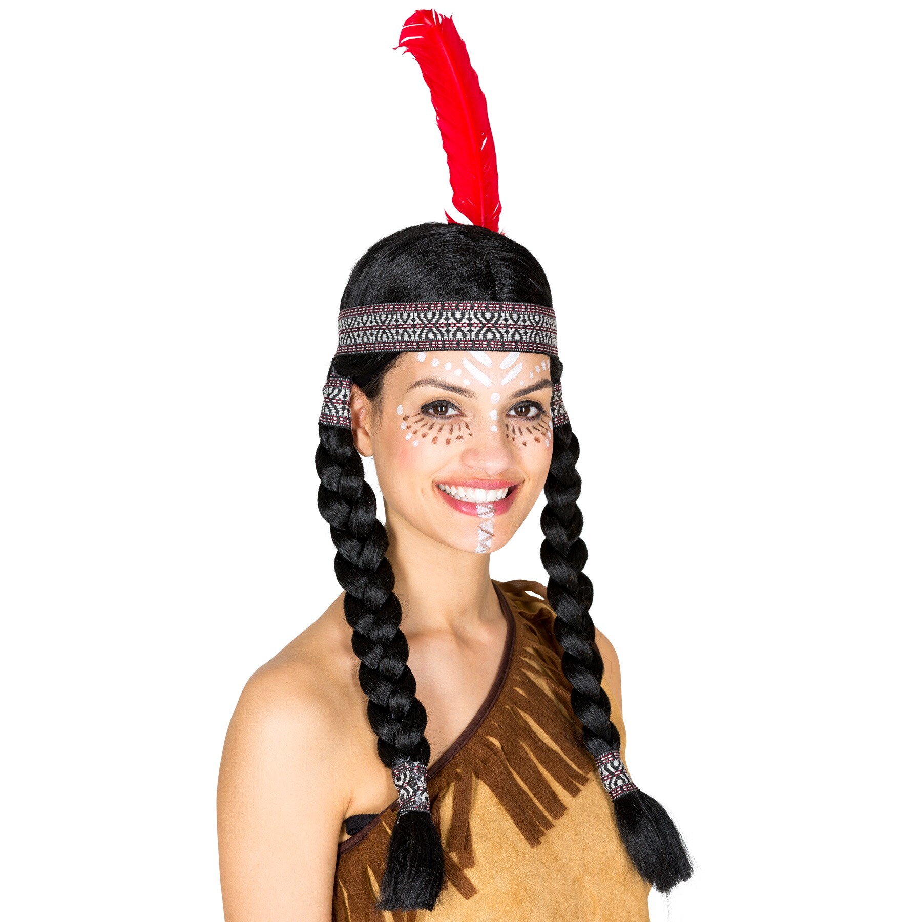 tectake® Perücke Indianerin