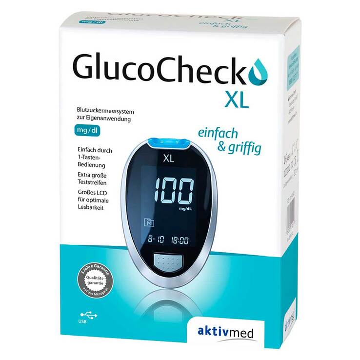 Gluco Check XL Blutzuckermess Set mg / dl, 1 St
