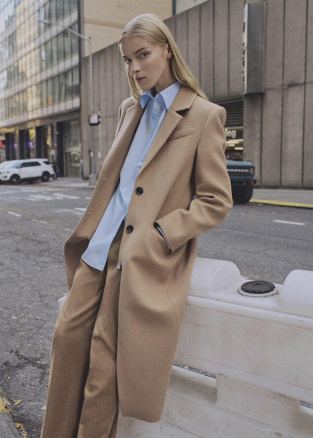 MANGO Tailored wool coat Medium brown