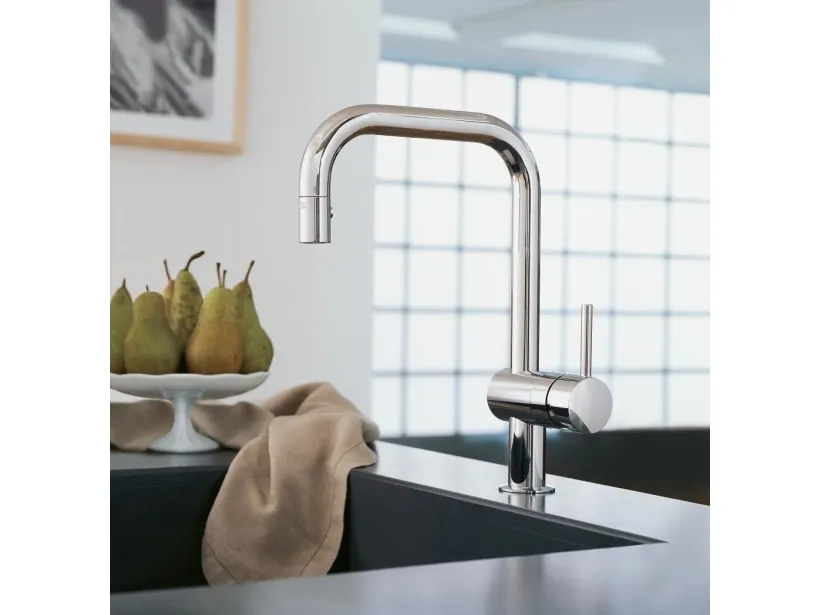 Grohe Minta etgr køk brus dual - etgrkøkkenbatteri, C-tud, ethulsmontage, supersteel 32321DC2